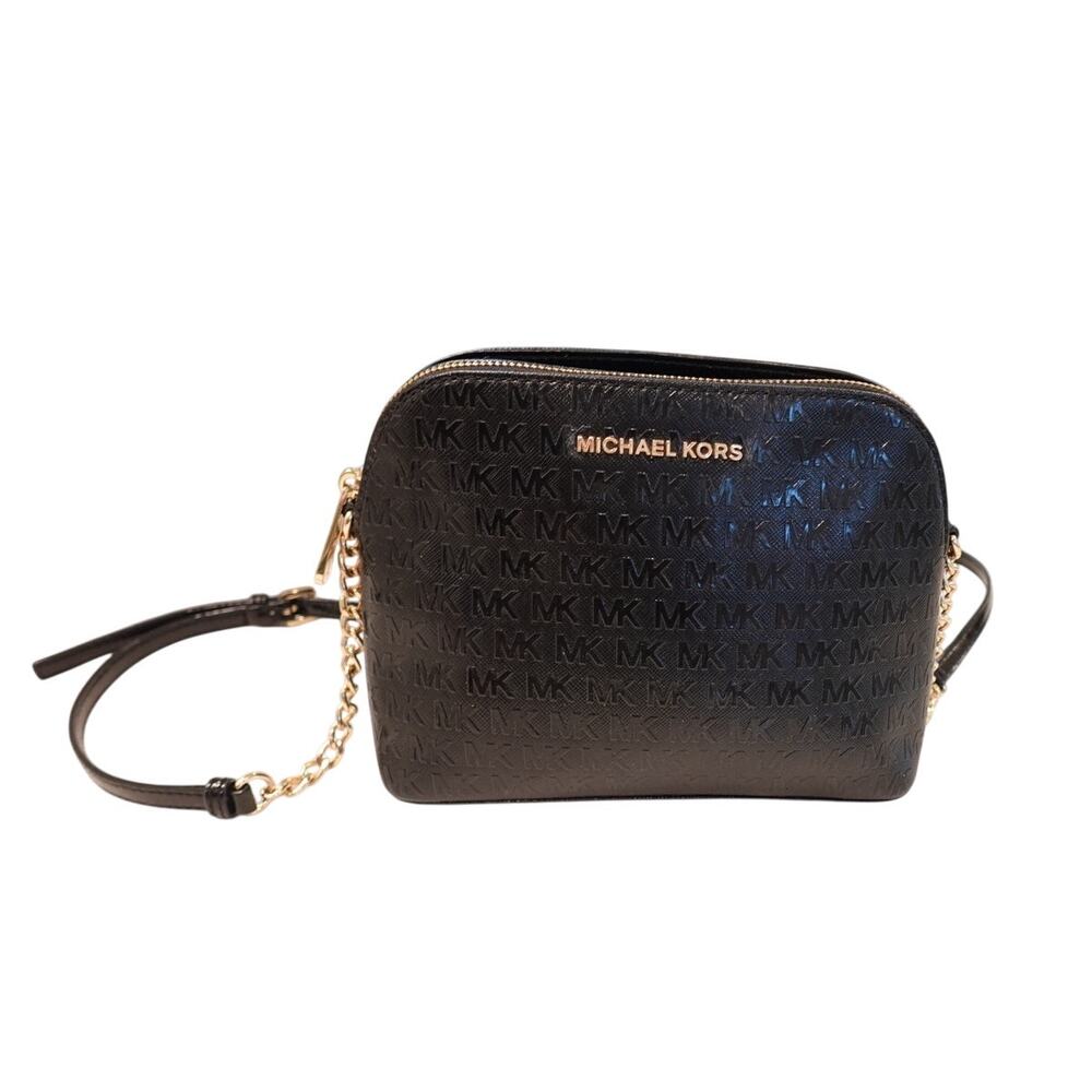 Michael Kors Medium Crossbody Handbag /Purse Black dome